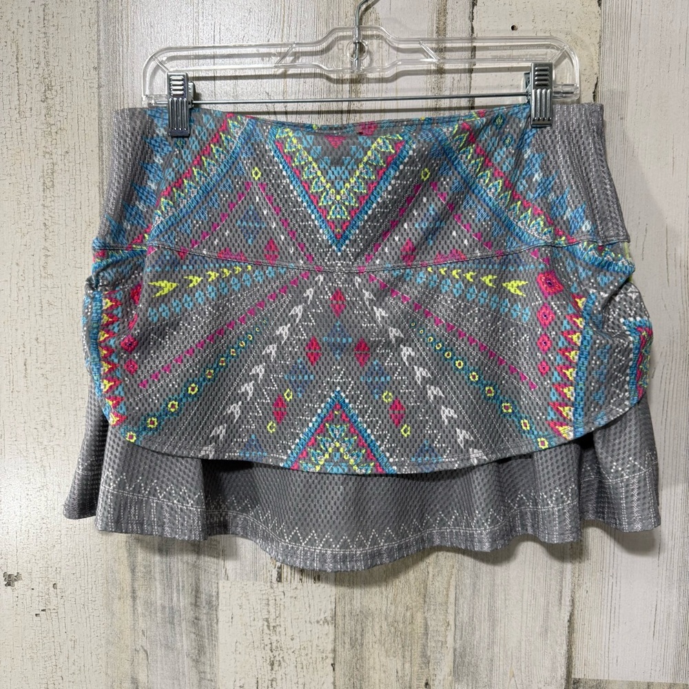 Lucky in Love Gray Neon Pattern Skirt Skort with Vibrant Patterns - Picture 10 of 10